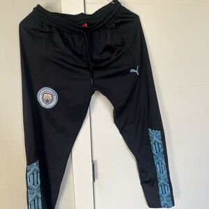 Puma Kids Black and Blue Joggers